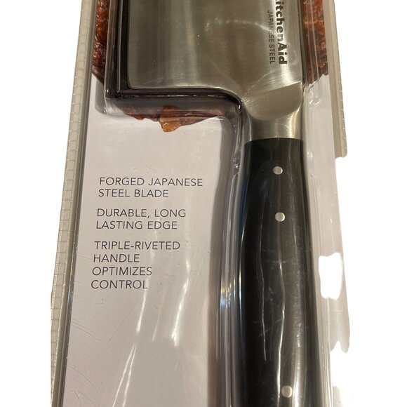 Kitchenaid Meat Cleaver W/Blade Cover 6” Forged Japanese steel blade New! - Picture 2 of 4